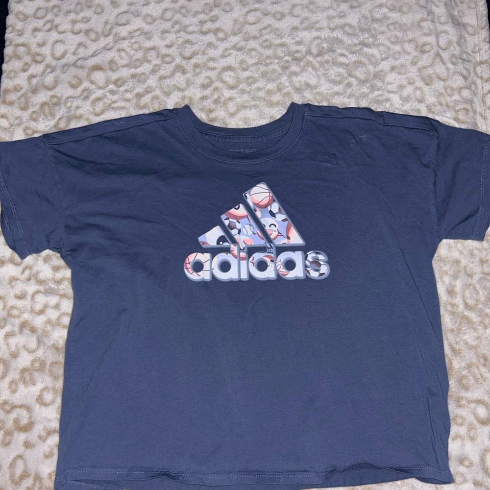 Adidas Blue Short Sleeve Tee with Logo